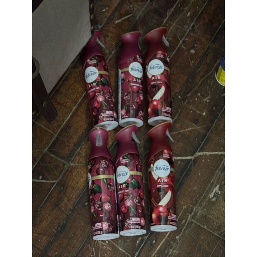 6x febreze home fragrance scents cranberry & apple cider limited edition